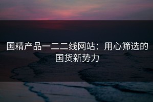 国精产品一二二线网站：用心筛选的国货新势力