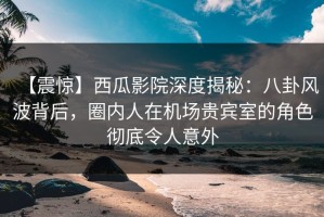 【震惊】西瓜影院深度揭秘：八卦风波背后，圈内人在机场贵宾室的角色彻底令人意外