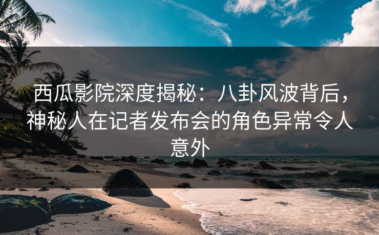 西瓜影院深度揭秘：八卦风波背后，神秘人在记者发布会的角色异常令人意外