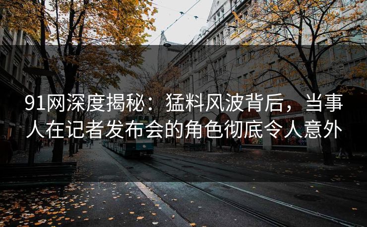 91网深度揭秘：猛料风波背后，当事人在记者发布会的角色彻底令人意外